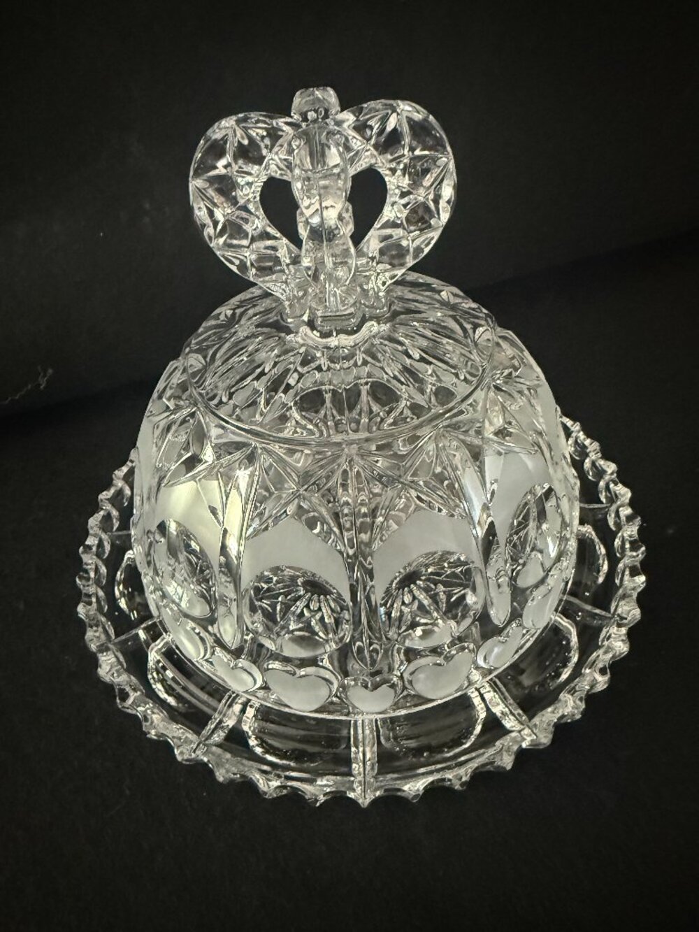 VTG Crystal Covered Butter Cheese Dish